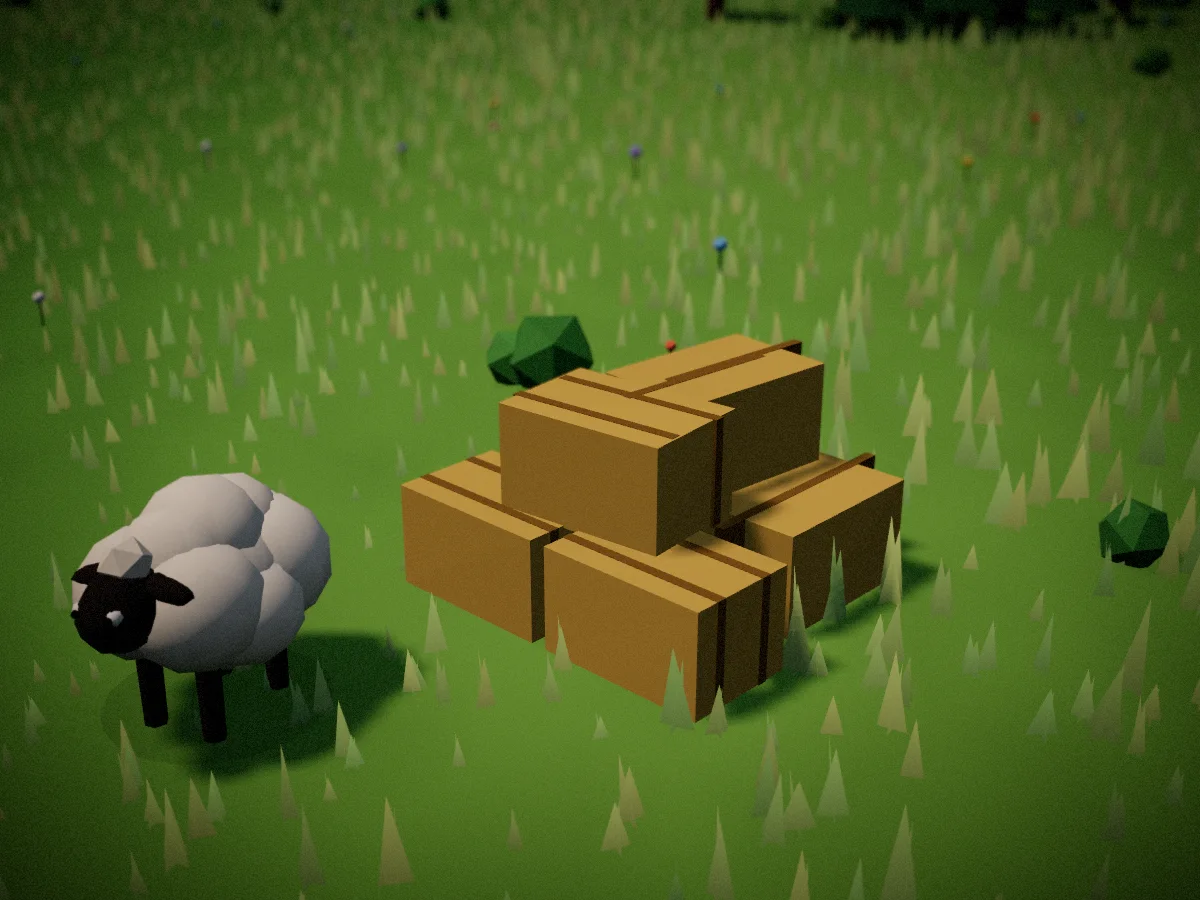 Hay Bales, rendered in the game